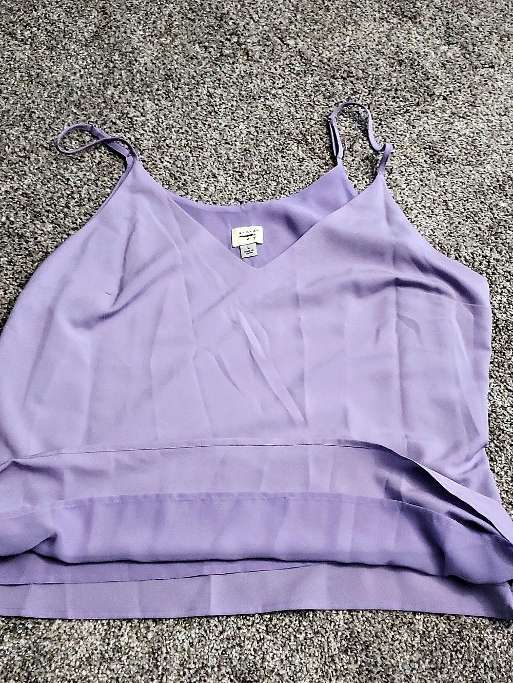 V-Neck Purple Cami Shell Tank